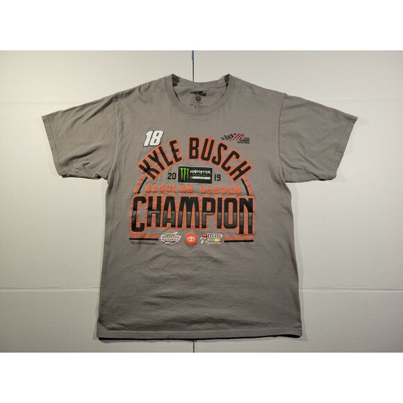 Kyle Busch #18 Championship Shirt 2019 M&Ms Joe Gibbs Racing Monster Energy M - Picture 1 of 7